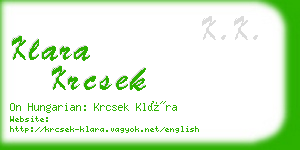 klara krcsek business card